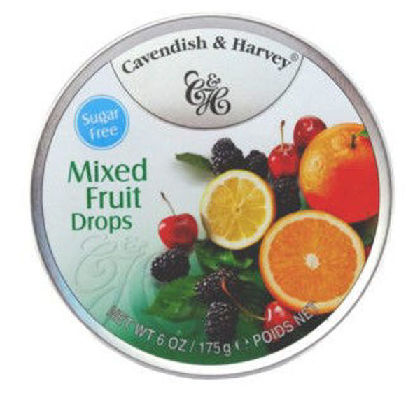 Picture of Cavendish & Harvey Mixed Fruit Drops - Sugar free in Travel Tin