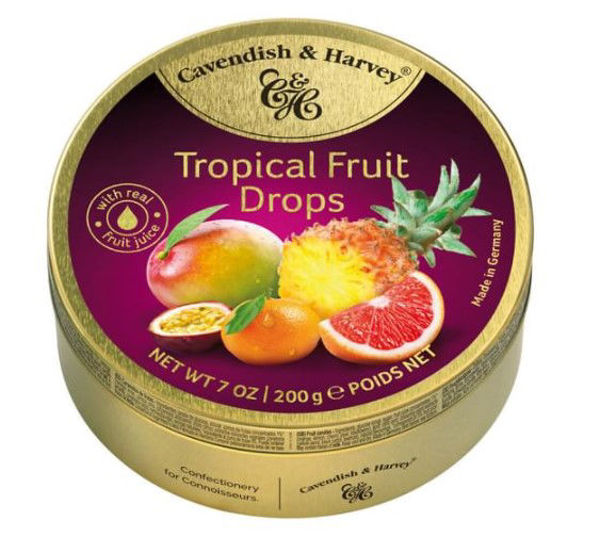 Picture of Cavendish & Harvey Tropical Fruit Drops in Travel Tin