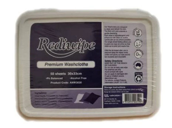 Picture of Rediwipe Premium Washcloths - 50 Sheets, 30cm x 33cm